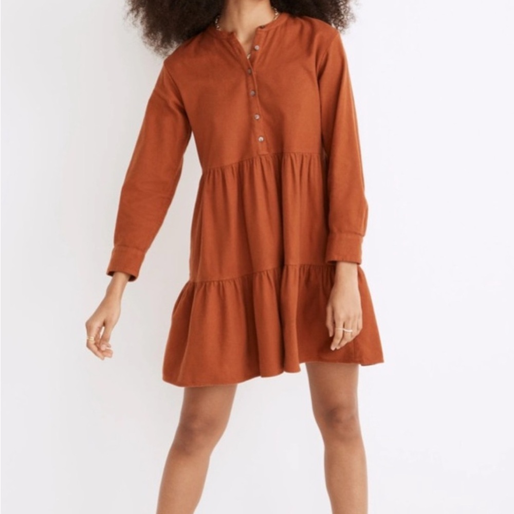 Madewell Nutmeg Flannel Dress